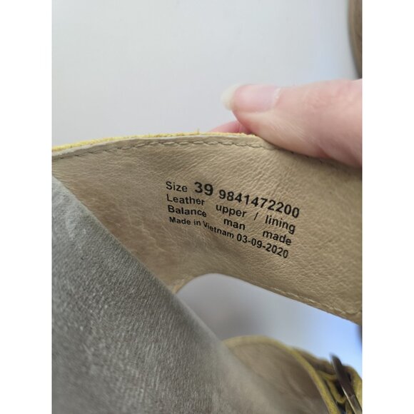 Dansko Sophie Yellow Leather Buckle Slip On Wedge Sandals Shoes 8.5 9 39 - Picture 5 of 11